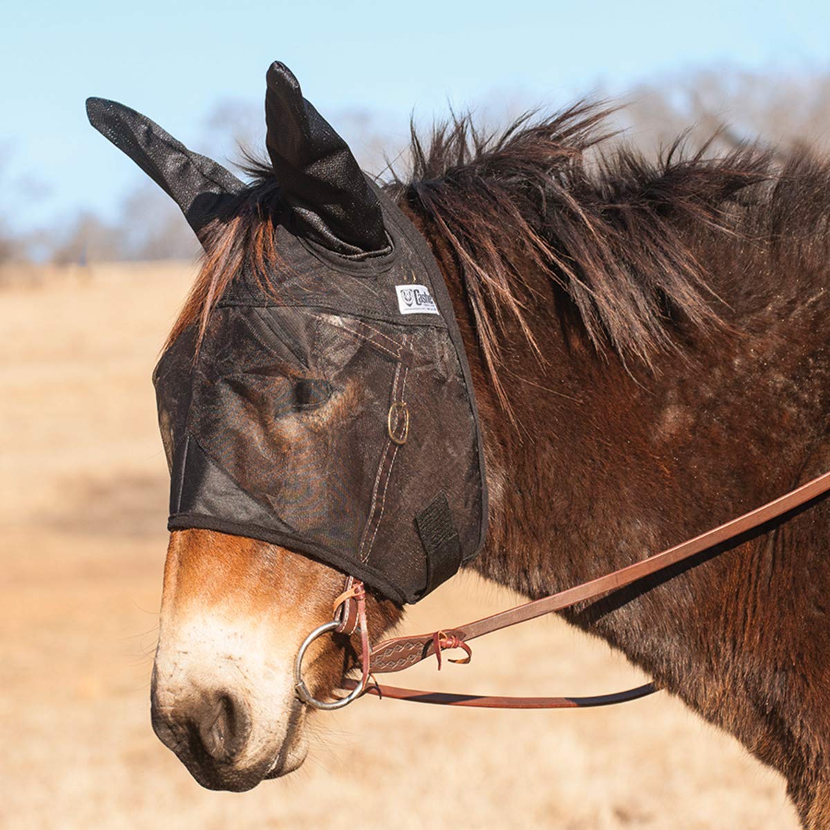 Cashel Leise Ride Fliegenmaske mit extra langen Ohren für Mule/Esel – kleines Viertelpferd/Arab/Cob