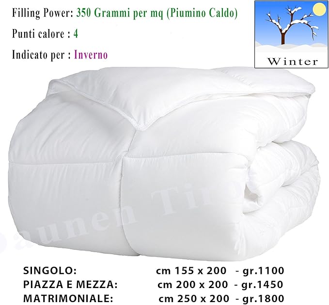 Piumone Piumino Invernale 4 Stagioni Singolo 150 X 200 In Vera Piuma D Oca Launen Tirol Dal Trentino Alto Adige Caldissimo Amazon It Casa E Cucina