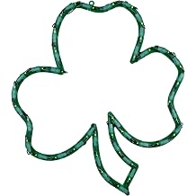 Lighted St. Patricks Day Irish Shamrock Window Silhouette - 17"