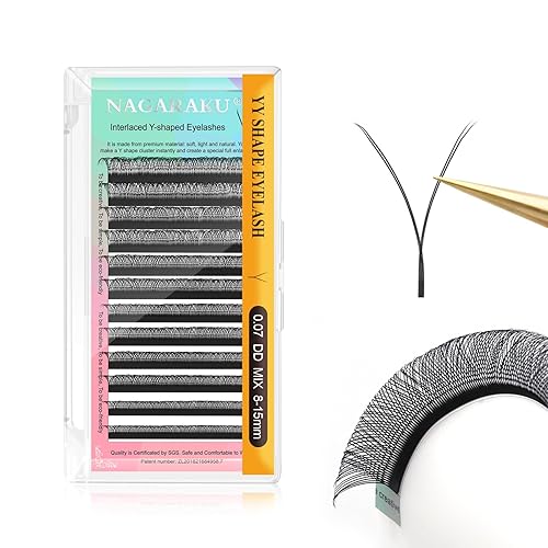 Miniatura 177 de NAGARAKU YY Extensiones de Pestañas de Alta Capacidad 54 Filas 0.07 D Rizado 7-15mm Longitud Mixta Suministros Y Pestaña 4D Volumen Ruso Cruzado YY