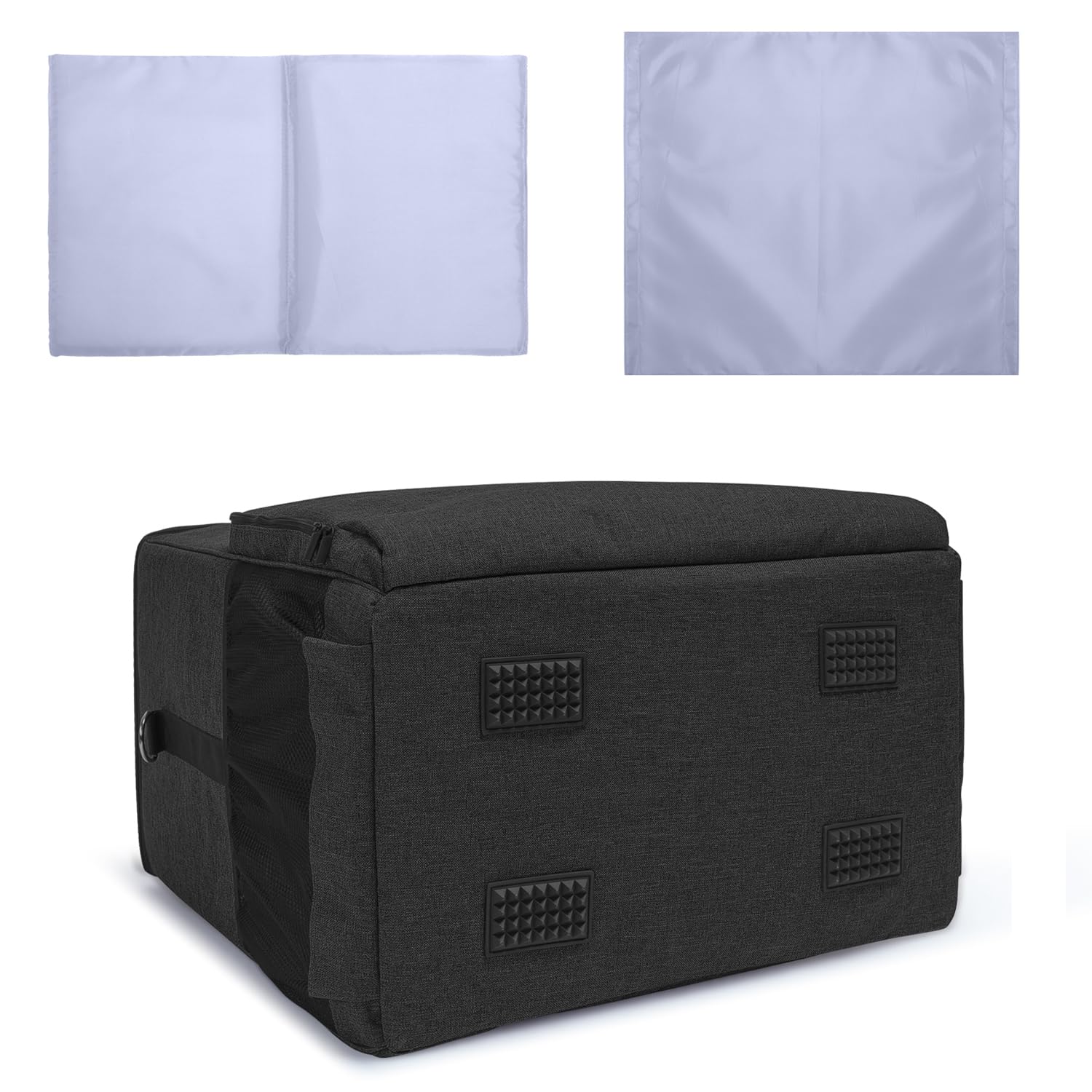 CURMIO Housse de Transport pour Tour et Moniteur d'ordinateur de Bureau, Sac fourre-Tout de Voyage à bandoulière pour Ordinateur hôte de Jeu PC, Moniteur, Clavier, câble et Souris, écouteurs, Noir