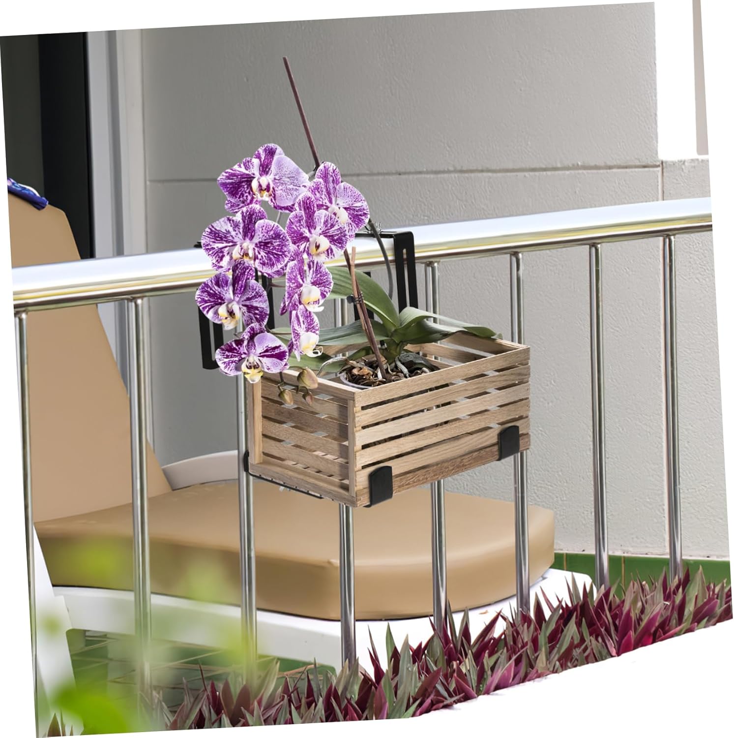 2pcs Plant Hangers Outdoor Wall Mount Hangers Iron Flower Pot Rack Balcony Decor