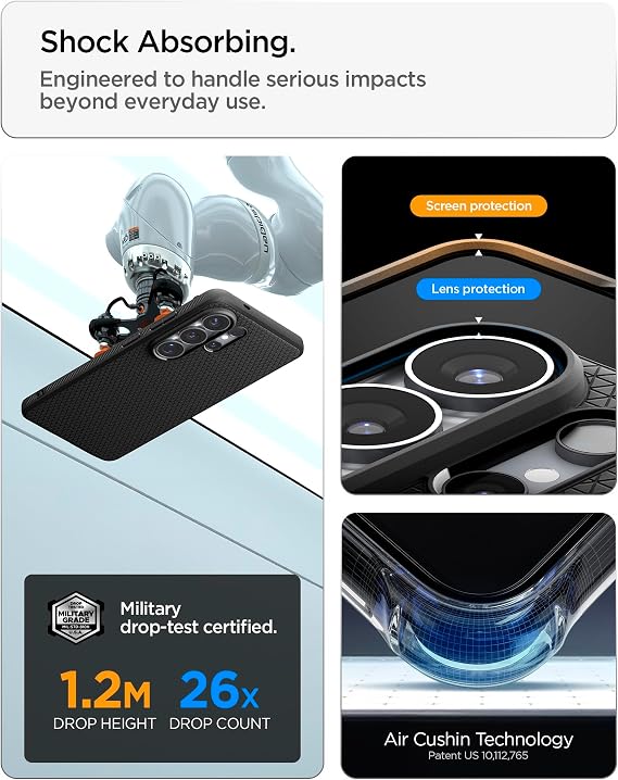 Spigen Galaxy S26 Ultra ile Uyumlu Kılıf Liquid Air Mag Fit Kaymaz Dokulu Yüzey Siyah Kapak - ACS11024 (Spigen TR Garantili)
