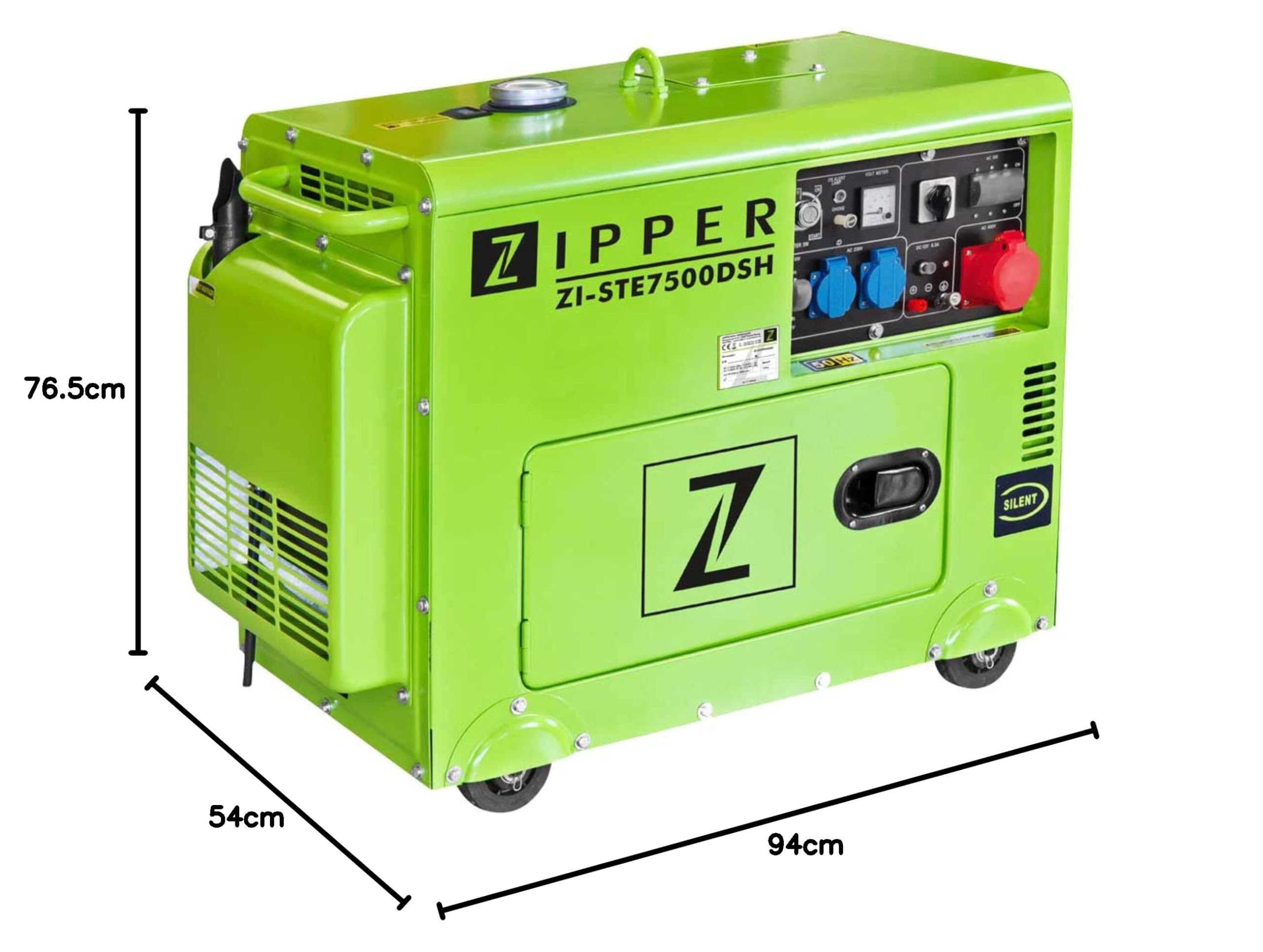 Zipper Generador de corriente (diésel), 940 x 540 x 765