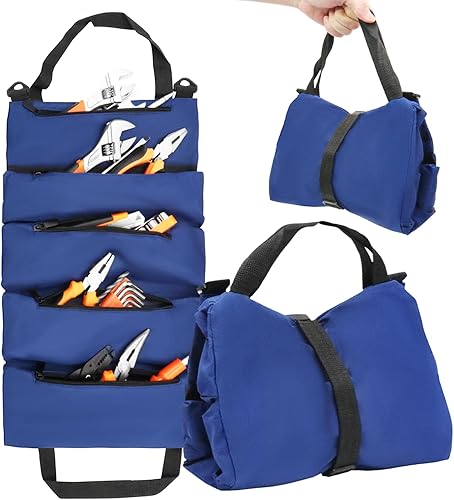 GardenJoy Bolsa de herramientas de 13 pulgadas, bolsa de herramientas de boca ancha con impermeable para el hogar, proyectos de bricolaje,