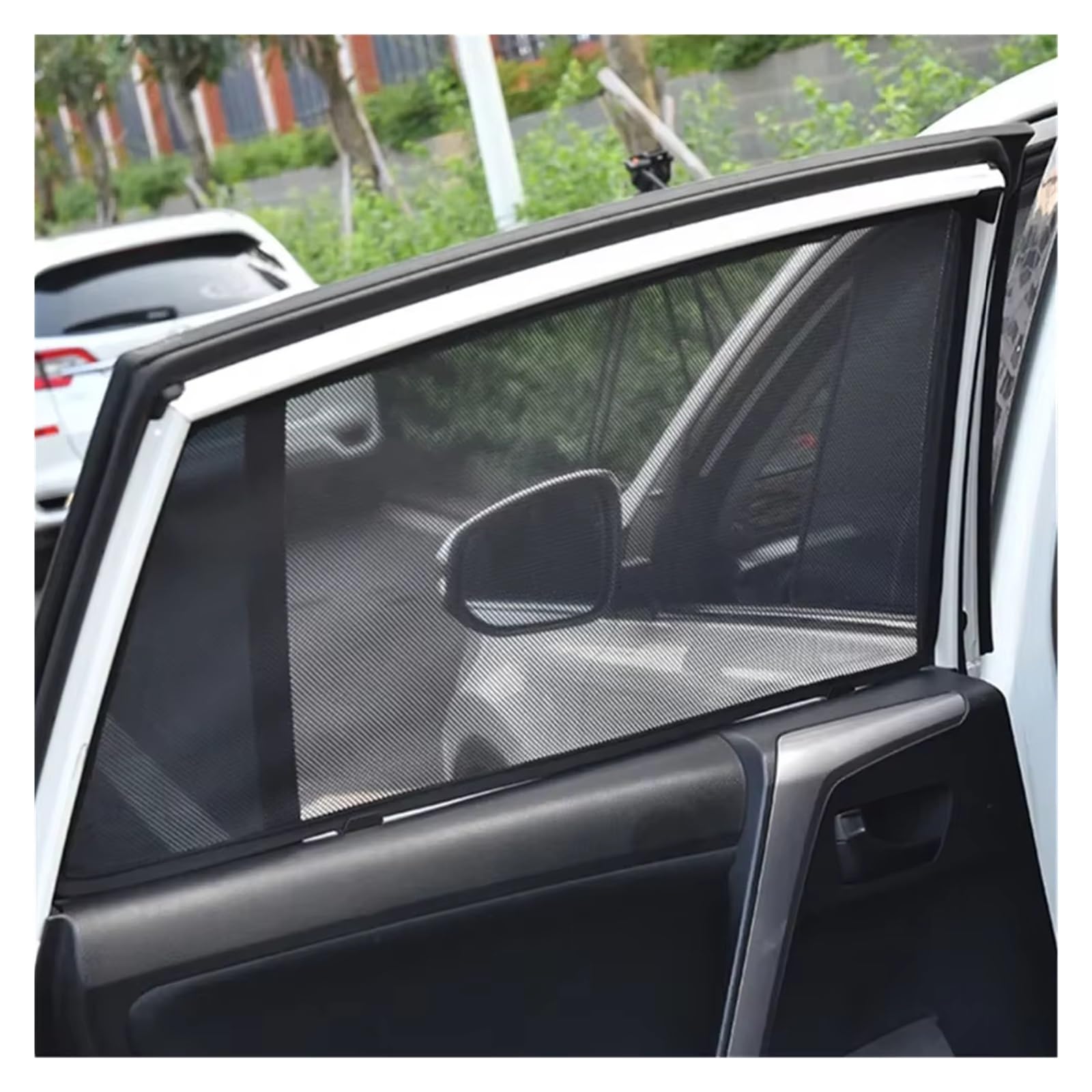 Kfz Outdoor Abdeckplane Für Skoda Für Karoq 2017-2023 Auto Fenster Sonnenschutz Magnetische Vorhang Mesh Frontscheibe Rahmen Vorhang Autoscheiben Sonnenschutz(2PC Rear)