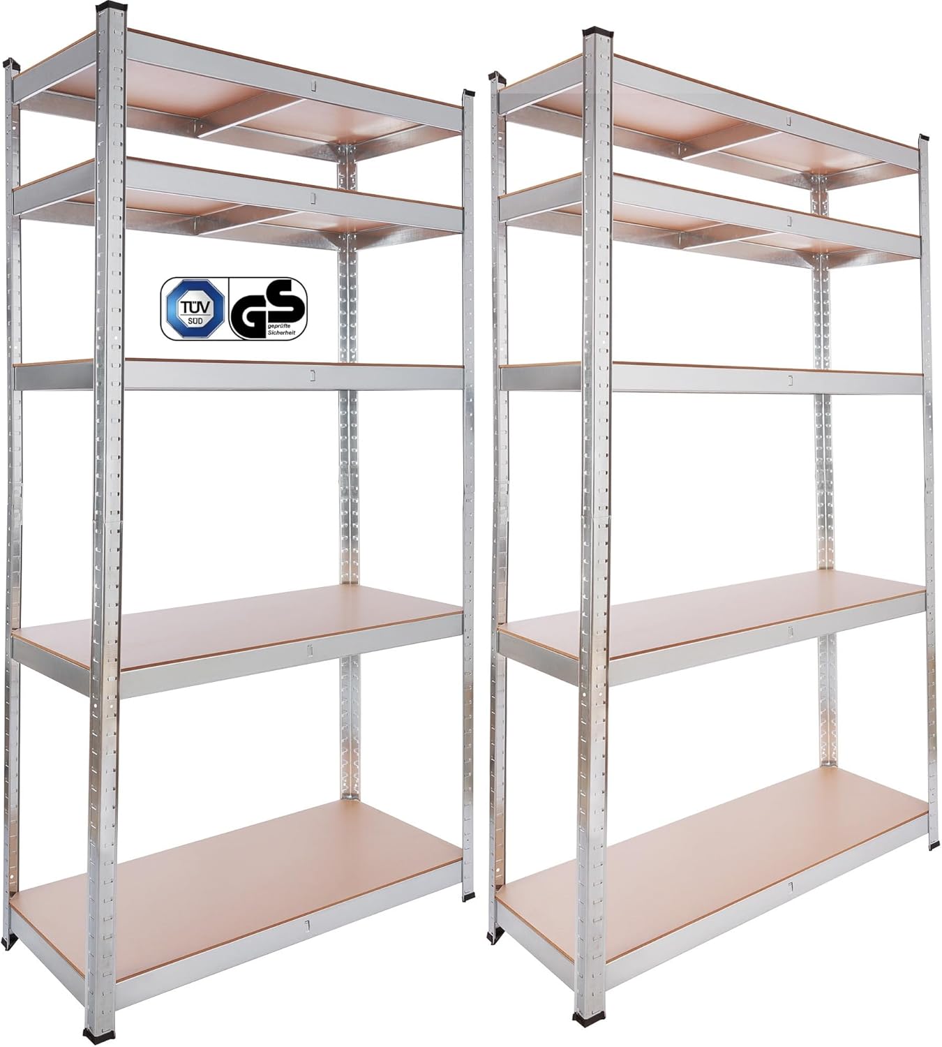 Étagère D'angle AREBOS 5 Niveaux - Charge Lourde 875kg, Métal Et MDF, 180x90x40 Cm