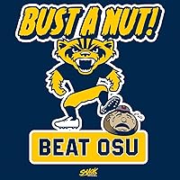 Vista 5 de Bust a Nut! Beat Ohio State (Blue/Maize) T-Shirt for Michigan College Fans (SM-5XL)