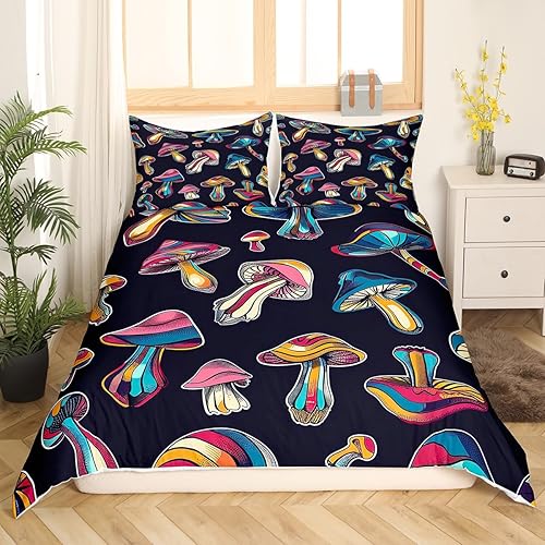 Miniatura 40 de Erosebridal Funda de edredón de arco iris para niñas, diseño de sol y estrellas, tamaño individual, para niños y niños, estilo de dibujos animados