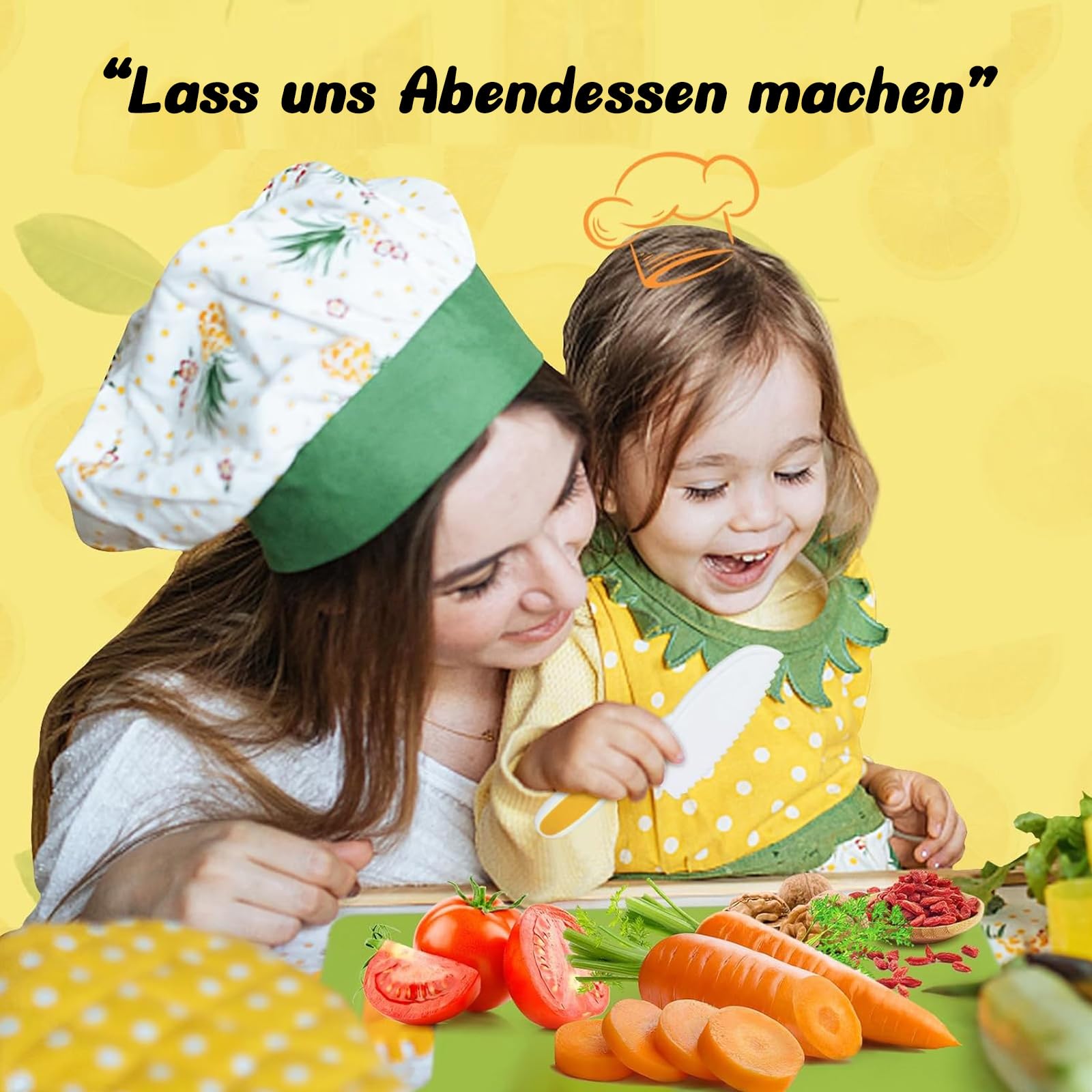 Set Utensili Cucina Per Bambini Montessori - Coltello, Mattarello, Frusta E Più, Sicuro E Colorato - Foto 7