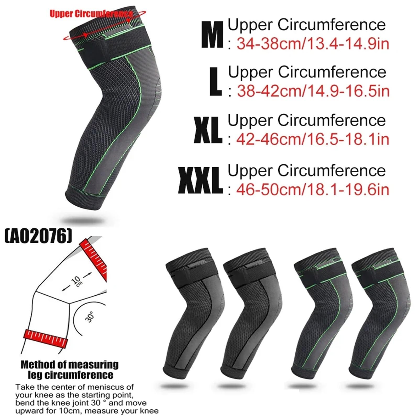 1/2 pezzi manicotto di compressione for tutta la gamba con cinturino for donne e uomini lunghi for corsa, basket, calcio, ciclismo Per Polpaccio, Gambaletti Compressione