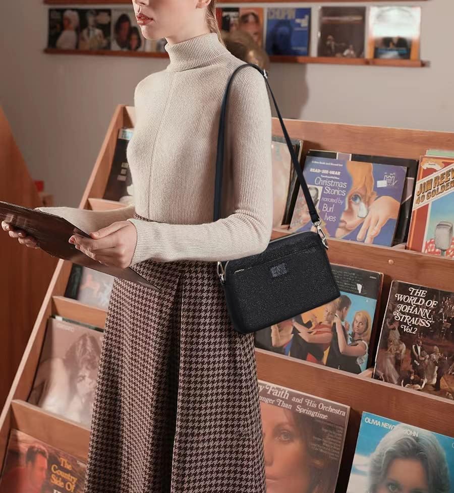 Glitter Crossbody Bags for Women, Sparkle Shoulder Handbags with Chain, Ladies Clutch Purses with Zipper Closure | Glitter, Sparkle, with Chain, Ladies, with Zipper Closure - Image 2