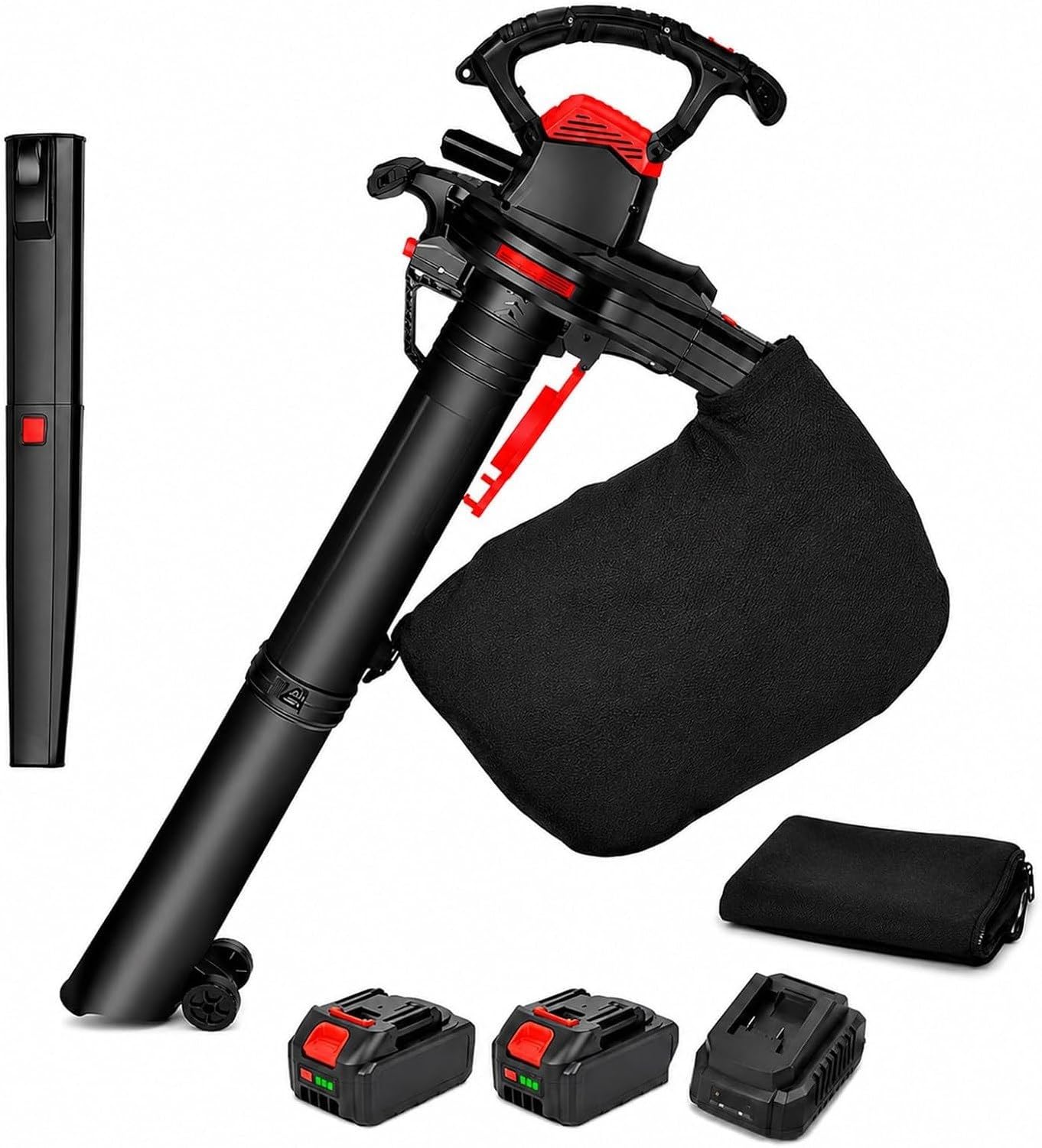 Soffiatore Foglie 40V Batteria, 6 velocità, Kit Giardino