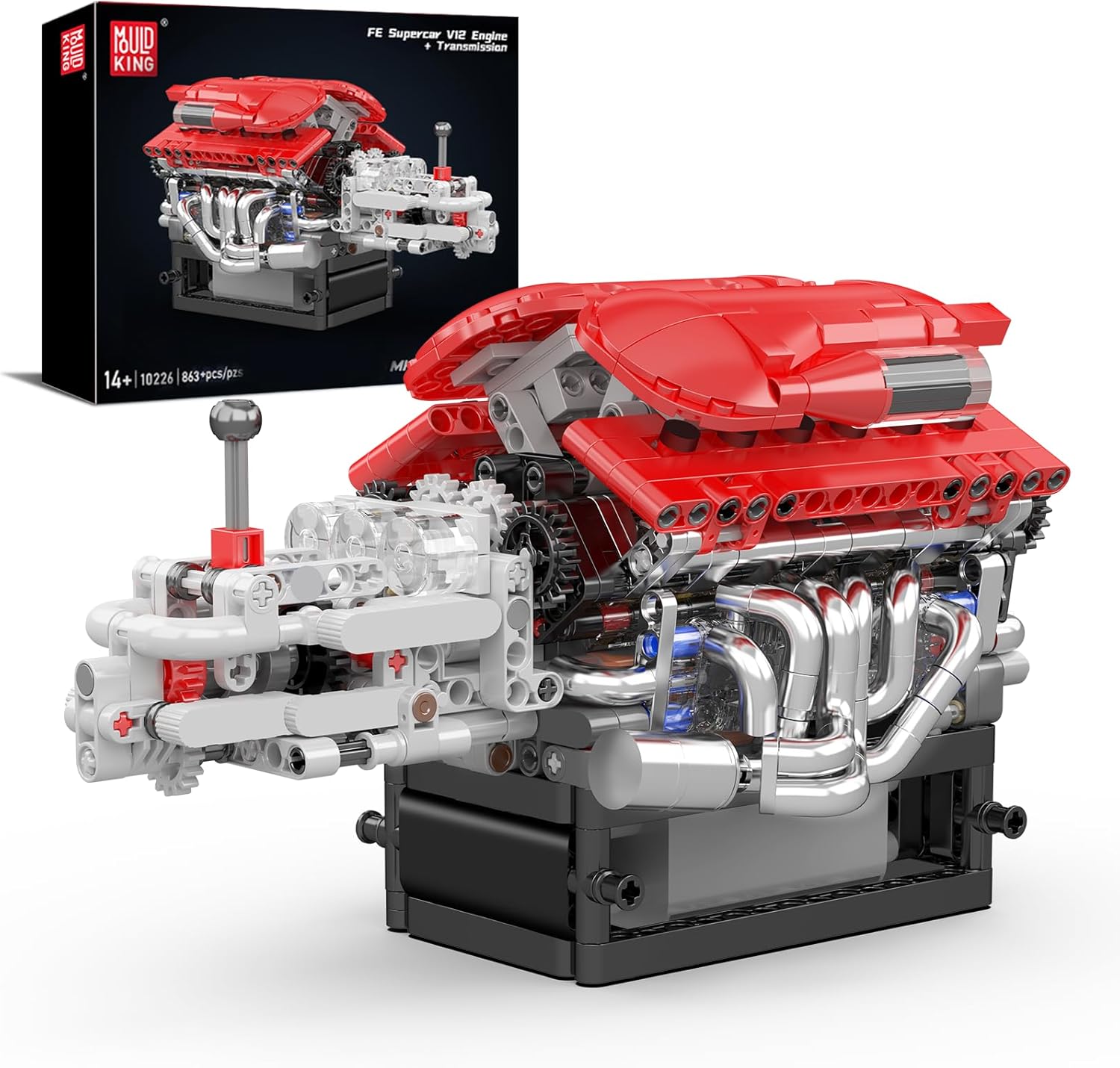 Mould King 10216 Turbojet Engine Building Sets, Mechanical Aviation Aircraft Engine Model Kit That Runs, Build Your Own STEM Model Engine, Gift for Age 14+/Adult Collections Enthusiasts (1214+ PCS)