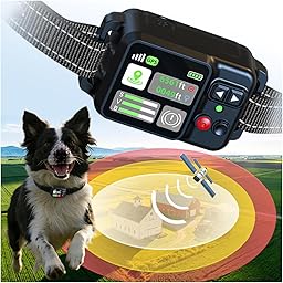 Clôture Invisible GPS pour Chien, Rayon Ajustable 15m à 2000m, 3 Modes d'Entraînement, Charge Magnétique Rapide, Étanche IPX7, Sans Abonnement, Adapté aux Chiens de Petite, Moyenne et Grande Ta