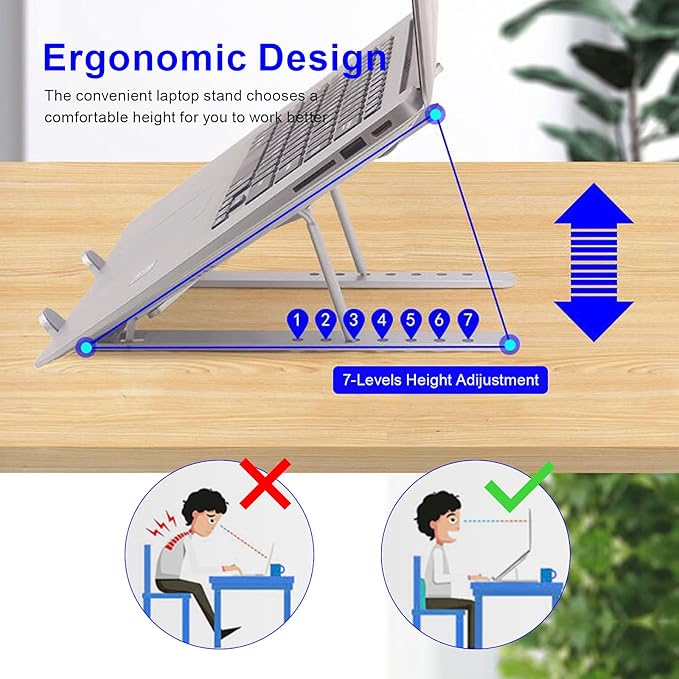 Soporte para Laptop Ajustable Ergonómico de Aluminio, Antideslizante miniatura 4