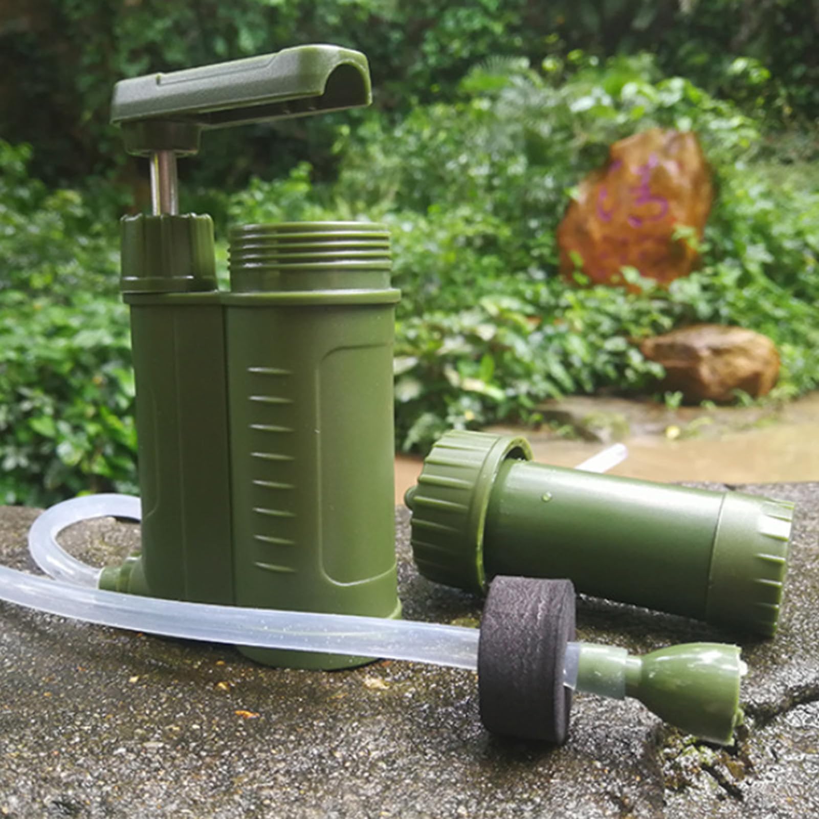 Filtro de agua portátil: purificación potable de emergencia | diseño compacto y fiable, gran capacidad de carga | supervivencia para actividades al aire libre, caza, mochilero, viajes