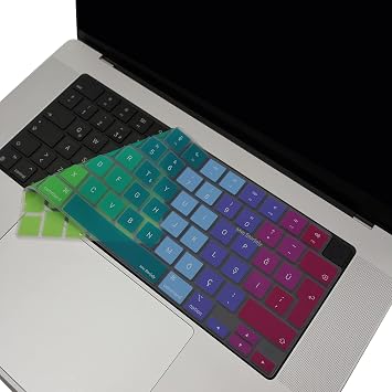 McStorey MacBook Türkçe Q Klavye Koruyucu Pembe Yeşil M1-M5 | A2681 A3113 A3240 A3449 A2442 A3426 A3434 A2485 A3429 | Air Pro Neo 13 | Silikon Keyboard Cover Touch ID