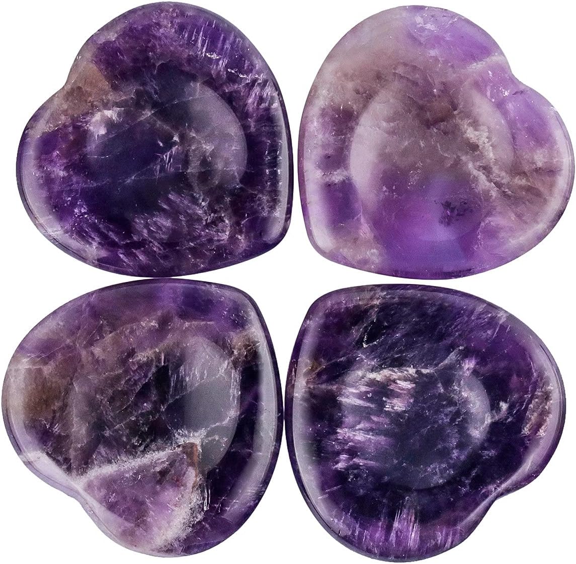 Nupuyai Amethyst & Rose Quartz Heart Thumb Worry Stone Set - Image 5