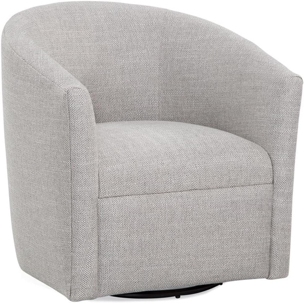Lynton Sea Oat Beige Polyester Fabric Swivel Accent Chair