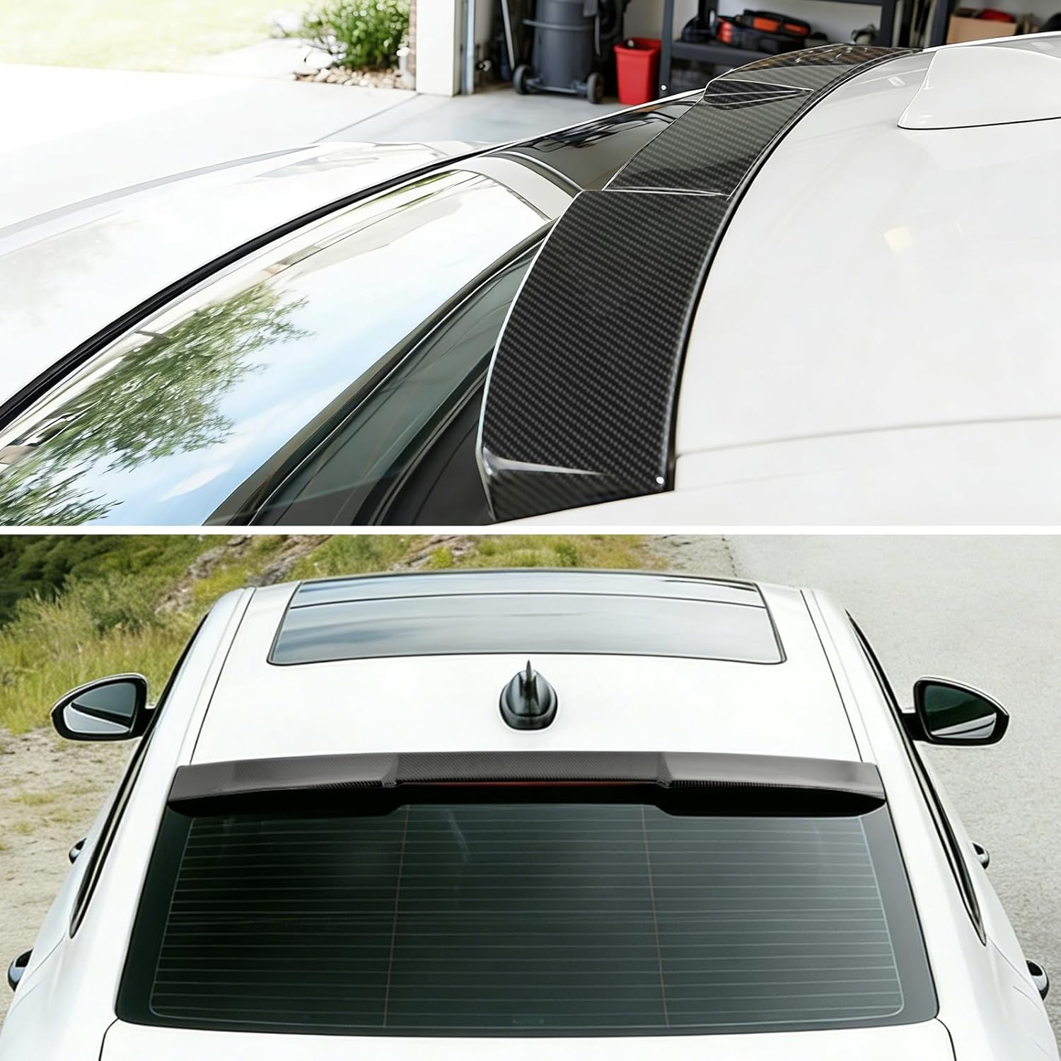 Carbon Fiber Rear Window Roof Spoiler Wing Compatible with BMW 3 Series F30 M3 F80 2012-2018, 320i 328i 330i 335i 340i