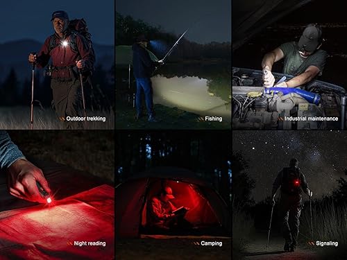 Miniatura 9 de Fenix SW05R-RED Clip On Flat Body Swival Linterna con Luz Roja con EdisonBright Estuche de accesorios Bundle (negro)