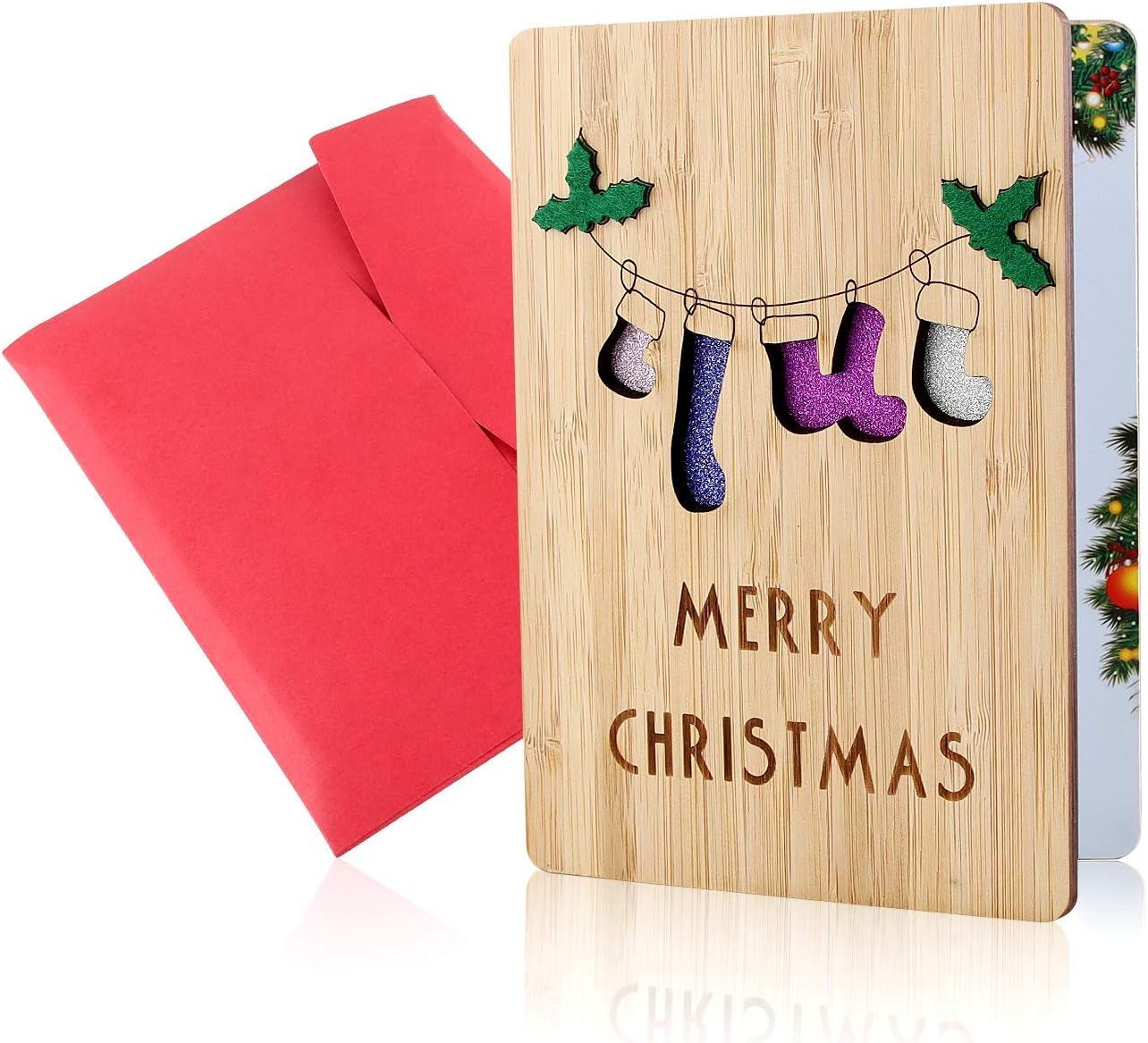 Handmade Christmas Tree Card Set - Merry Christmas Note Cards - View #4