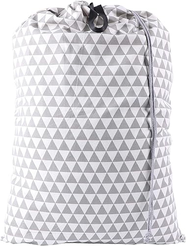 Miniatura 10 de Bolsa de lavandería SWISSELITE con asa y cordón, bolsa de lavandería grande y resistente, 28 x 40 pulgadas, bolsa de ropa sucia de viaje