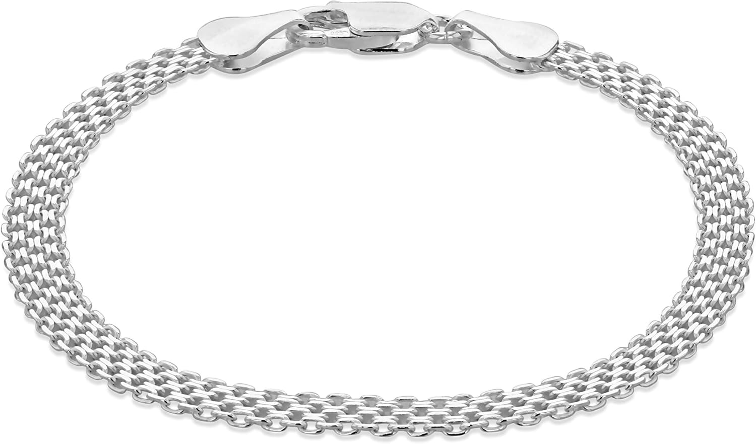 Tuscany Silver Women's Sterling Silver 4mm Bismark Bracelet of 19cm/7.5