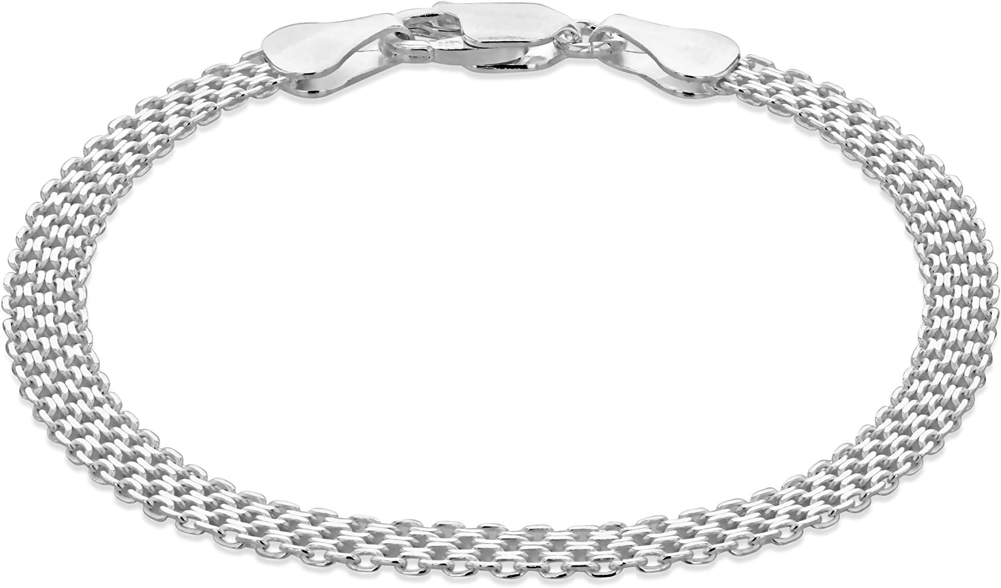Women's Sterling Silver 4 Strands Bismark Bracelet of 19cm/7.5