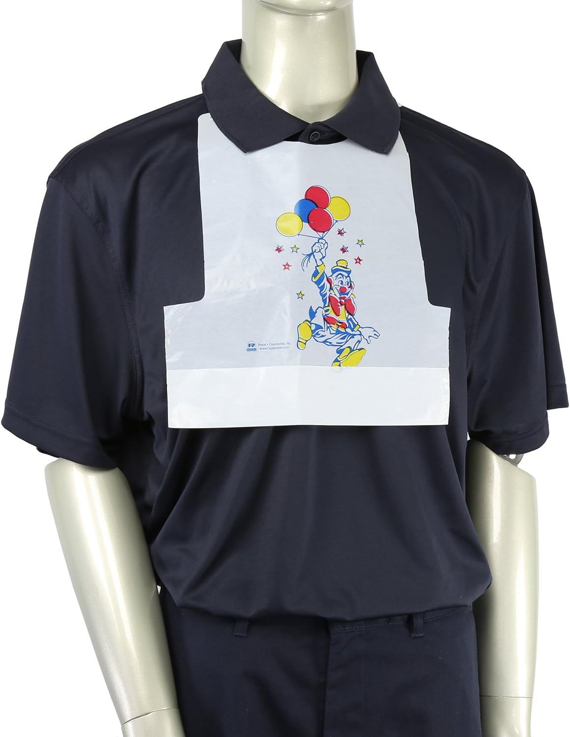 ROYAL AmerCareRoyal Children's Polyethylene Bib - Comfortable, Lightweight Mealtime Protection, Ideal for Restaurants, Adjustable Neck Tie, Unisex Disposable Bibs, Clown Design, Pack of 2500