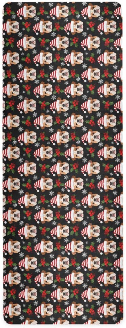 ALAZA Pug Pattern Yoga Mat Non Slip Fitness Exercise Mat, Workout Mat for Yoga, Pilates and Floor Exercises