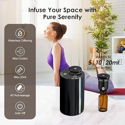 Miniatura 3 de Difusor de aceite esencial sin agua  Difusor de aroma de aromaterapia portátil inalámbrico para el hogar, coche y viajes, recargable por USB con