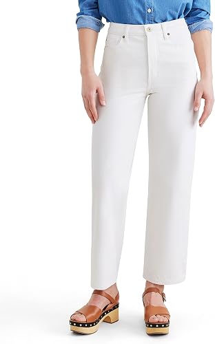 Dockers Women's High Straight Fit Jeancut Pant, Mainsail White, 31