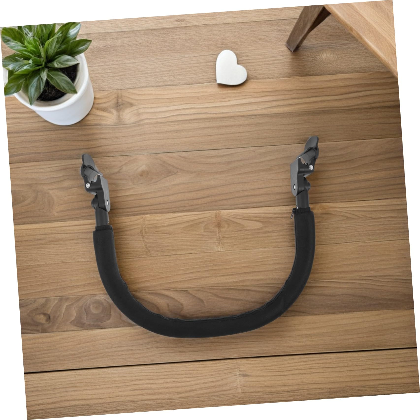 Barre de Protection pour Poussette Bébé Angle Réglable et Matériau en Tissu Oxford Noir, Antidérapante, Balades en Extérieur