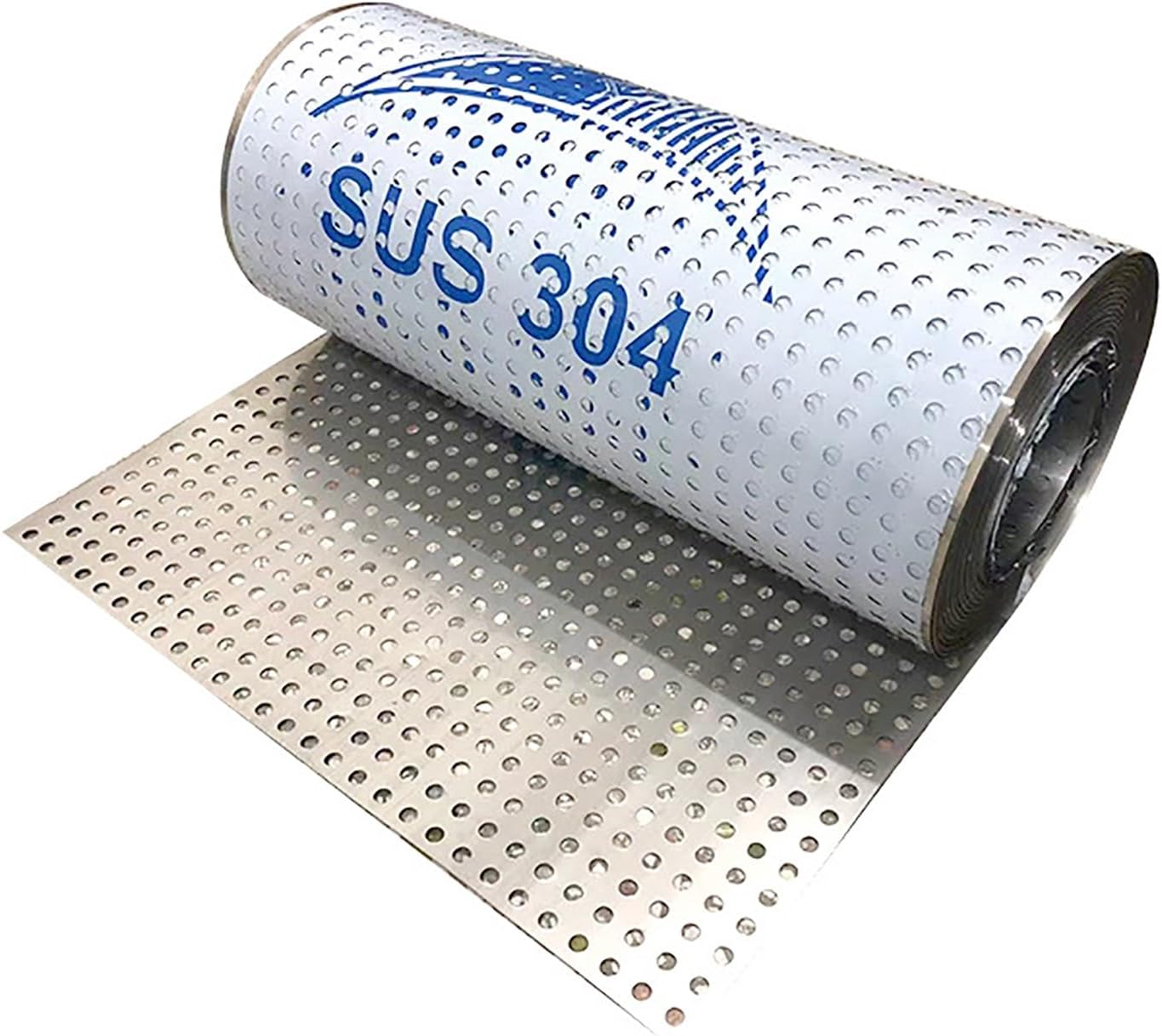 304 Stainless Steel Perforated Metal Mesh Sheet, 0.3mm Thickness, 10mm Hole Spacing, Decorative Screen for Home and Industrial Use (30x100cm)