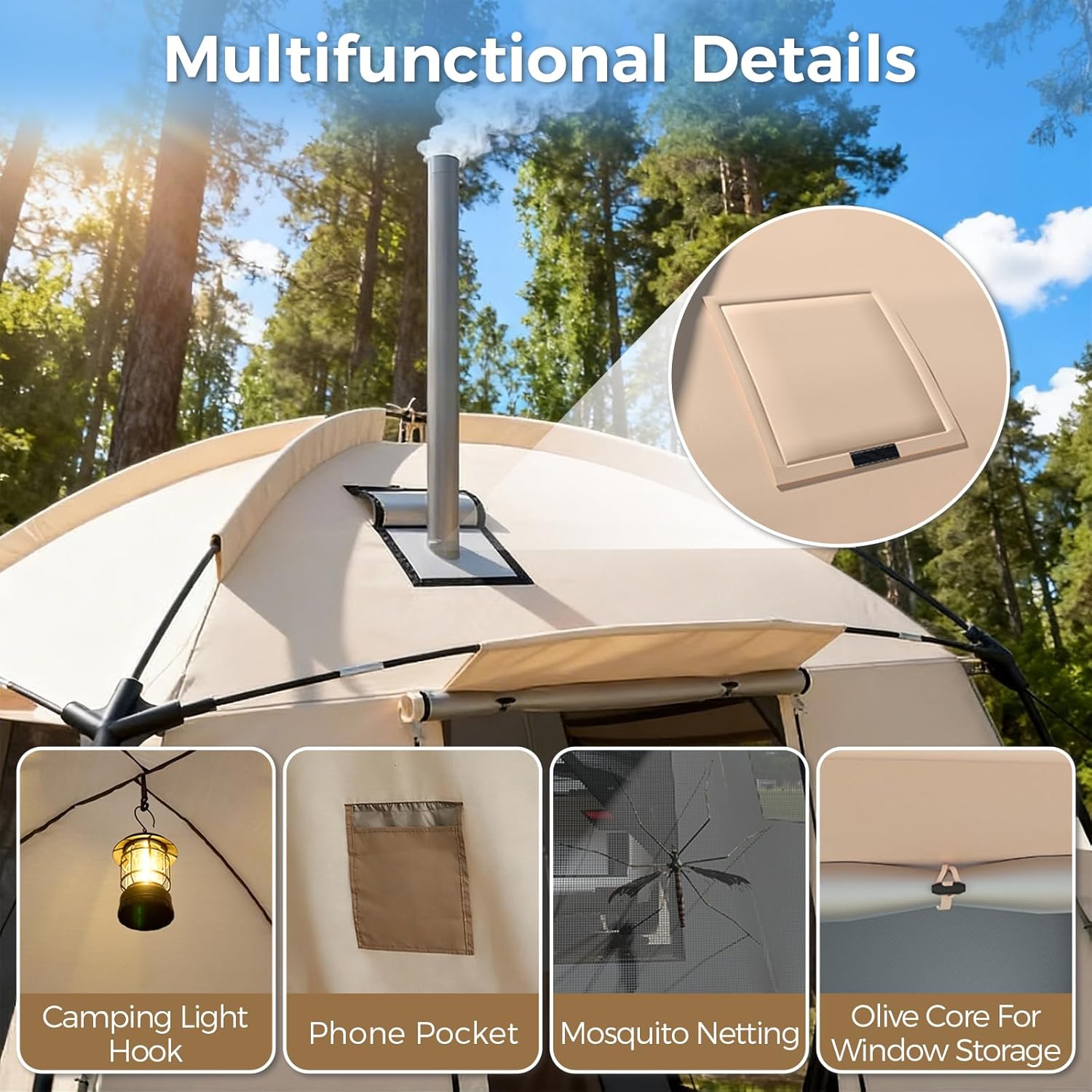 SUV Tent for Camping with Oversized Vehicle Connection Tunnel, Awning Porch, Waterproof PU3000mm & UV Silver Coated for 6-8 Person Family Camping & Outdoor Adventures, Fit for SUV Jeep Van