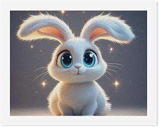 HETVBNS DIY Digital Painting by Numbers Kit for Adults Beginners - Cute Cartoon Rabbit Paint by Numbers Kits, DIY Acrylic Painting on Canvas for Home Decor 50x65cm