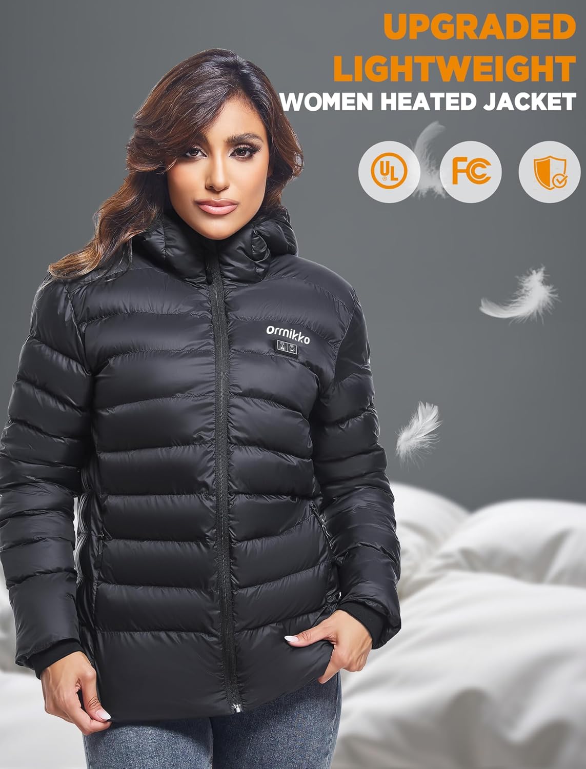 Womens Heated Jacket with Battery Pack 12V 20000mAh - Lightweight Electric Heated Coat for Women with Heating Gloves - Image 6