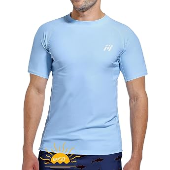 MEETWEE Men's Rash Guard Rash Vest Men's Long Sleeve/Short Sleeve UV Protection T-Shirt Tops UPF 50+ Quick Drying for Swimming Surfing Water Sports