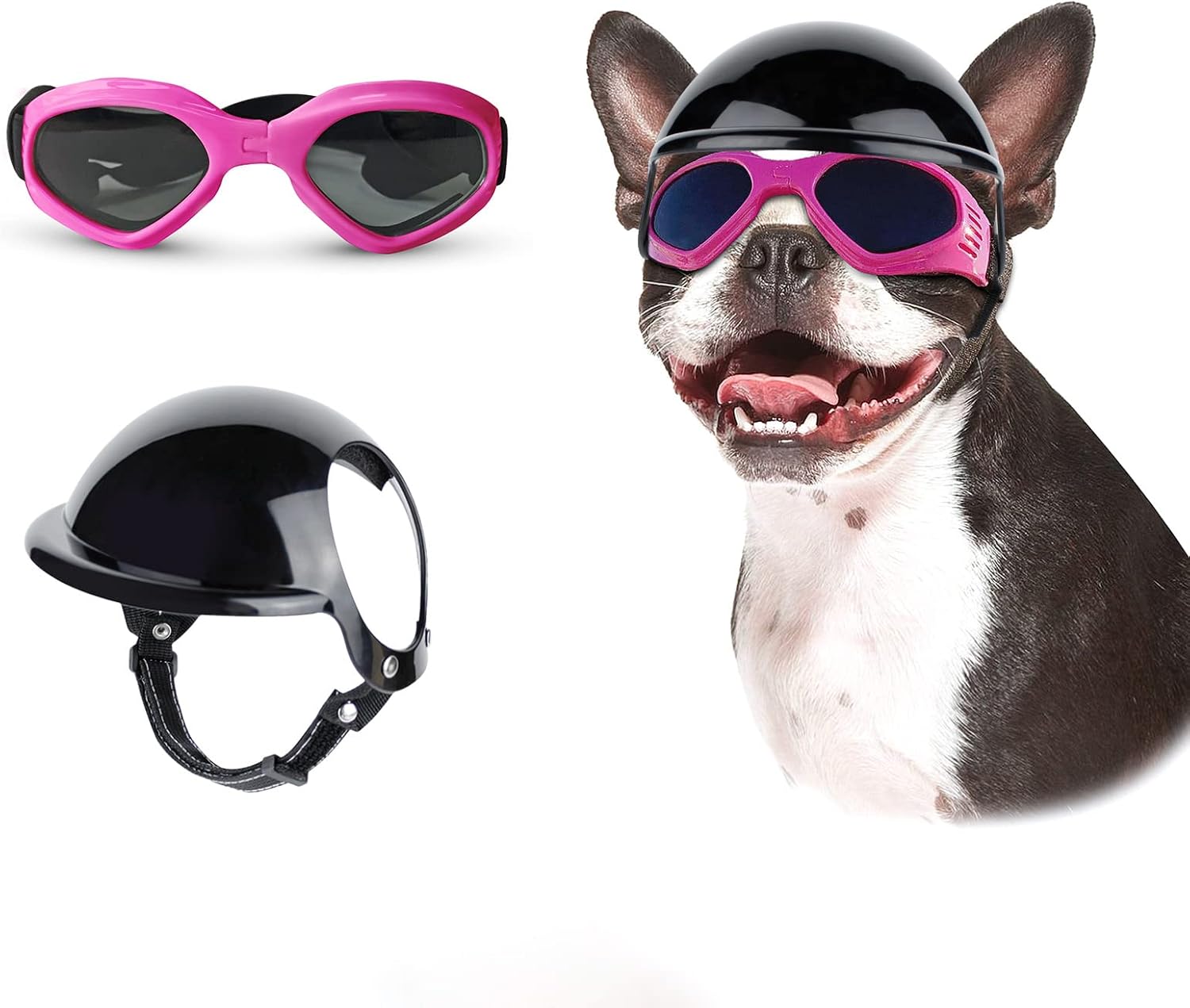 NAMSAN Dog Helmet and Sunglasses for Medium Dogs, UV