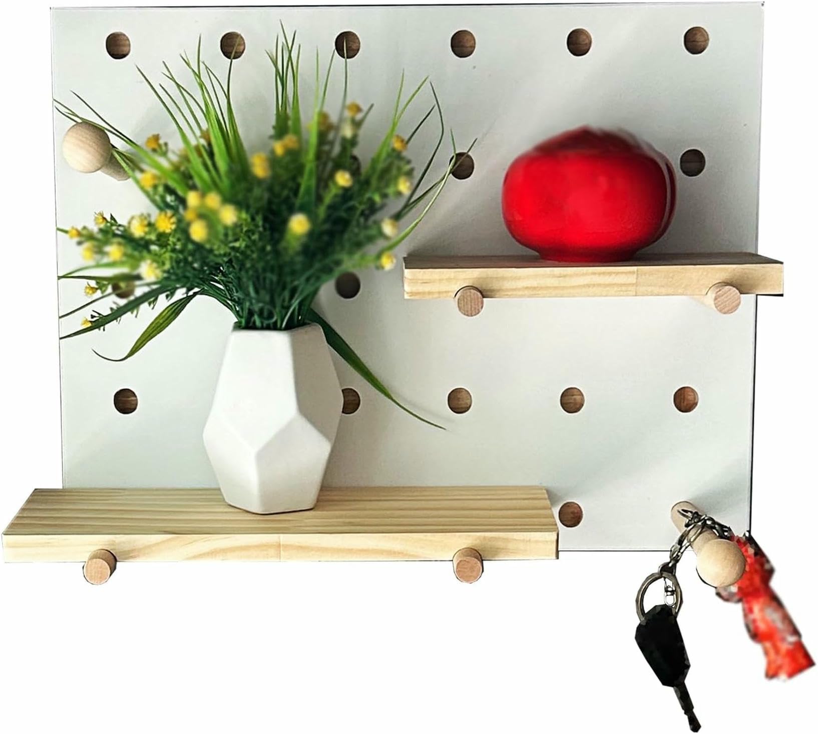 Grande couverture de boîte de disjoncteur décorative en bois pour entrée chic
