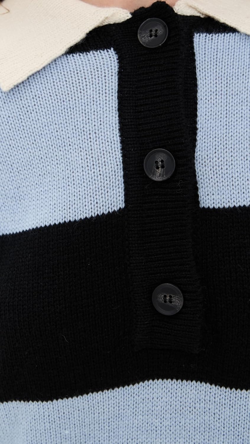 MOON RIVER Women's Striped Collar Pullover Sweater - Image 6