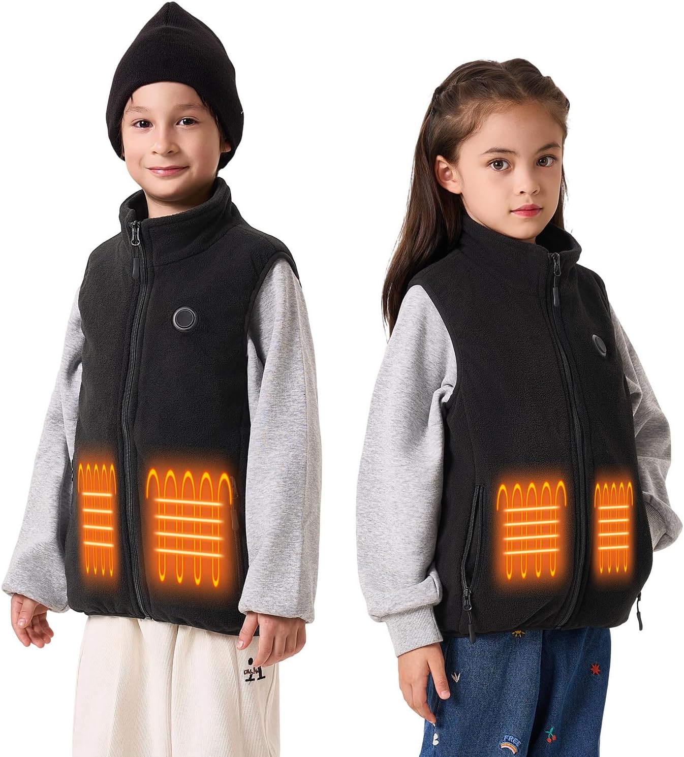 PYALT Kids Heated Vest Boys Girls Heated Vest with battery pack included 7.4V 10000mAh Outdoor Kids Heated Coat