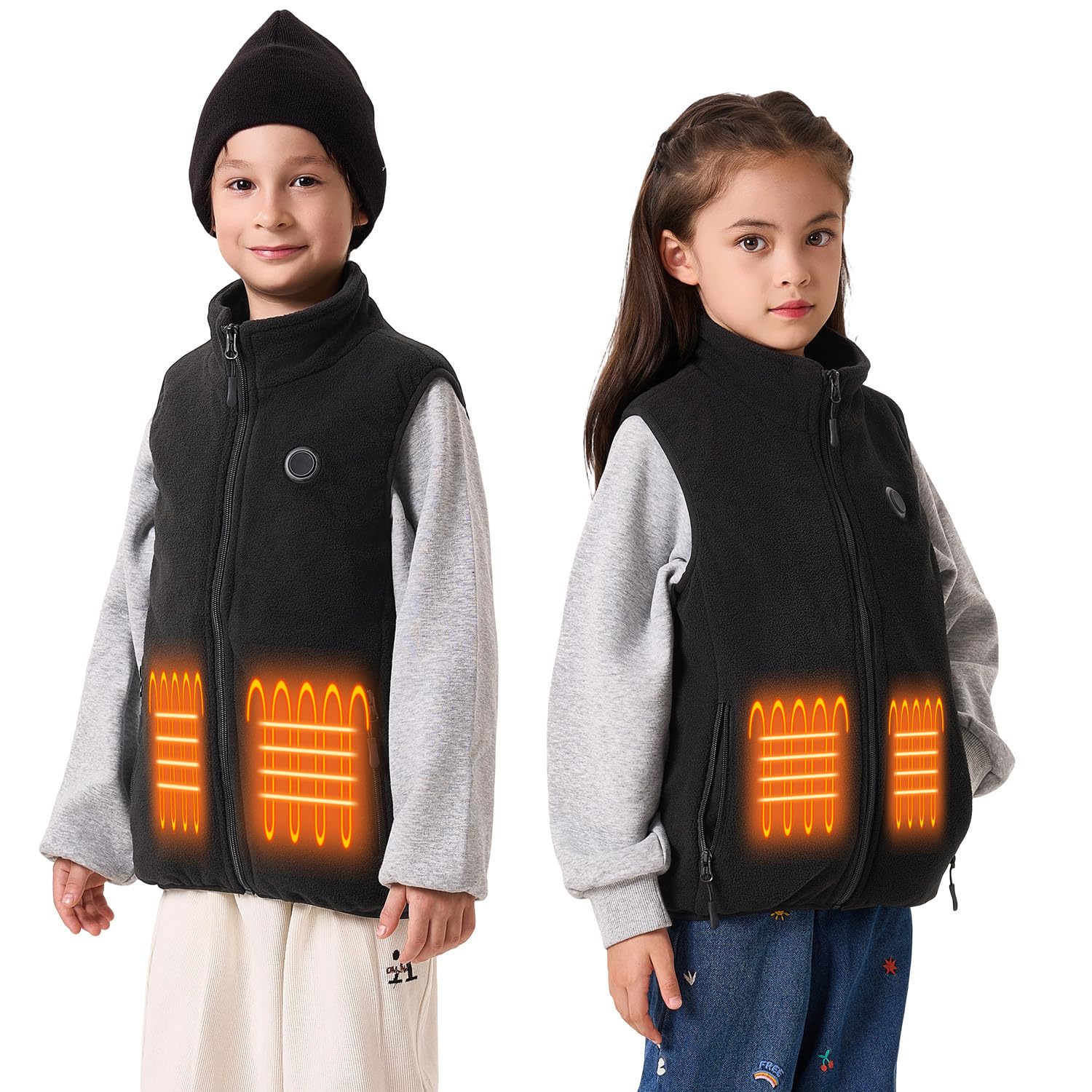 Gilet Riscaldato per bambini, maglia riscaldata elettrica, Dotato di batteria da 7.4V 10000mAh
