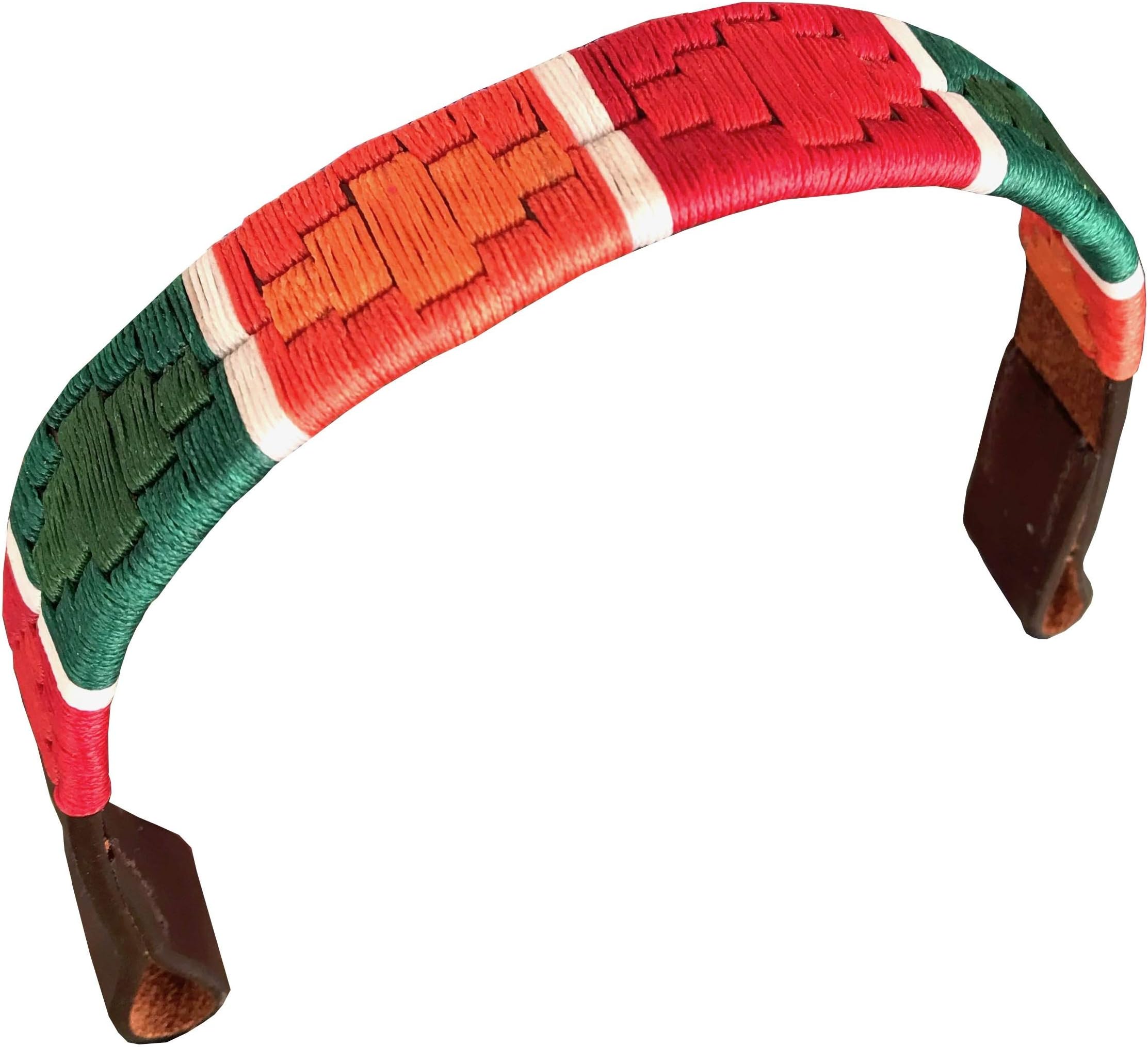 Carlos Diaz Designer Genuine Leather Waxed Embroidered Gaucho Polo Horse Bridle Browband (Full (Horse) 16 inches)