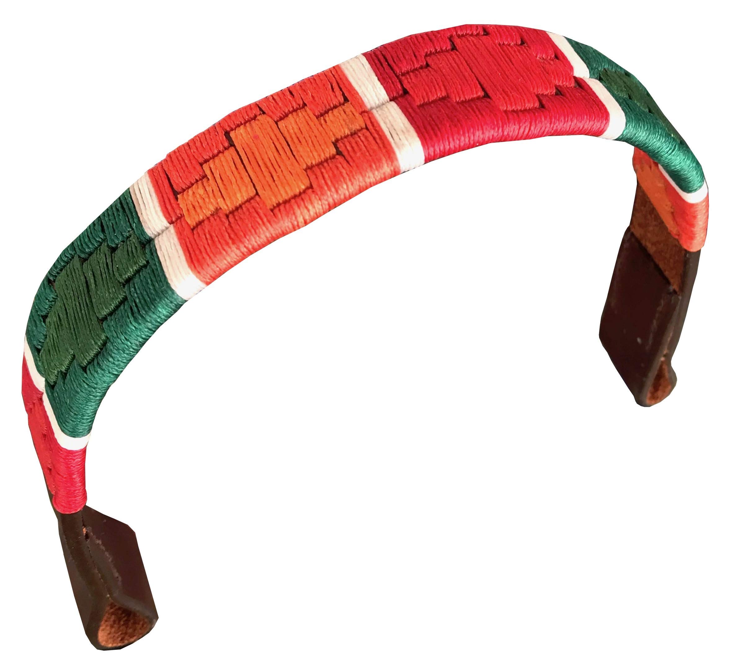 Carlos Diaz Designer Genuine Leather Waxed Embroidered Gaucho Polo Horse Bridle Browband (Full (Horse) 16 inches)