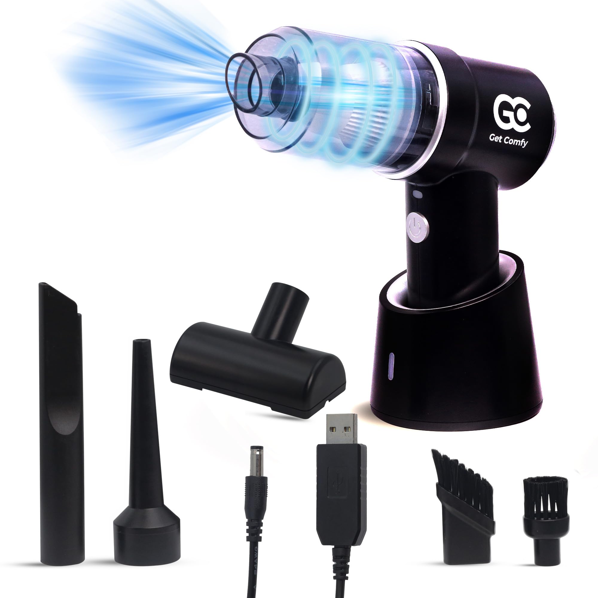 Compact Cordless Handheld Car Vacuum Cleaner with Powerful Suction & Accessories