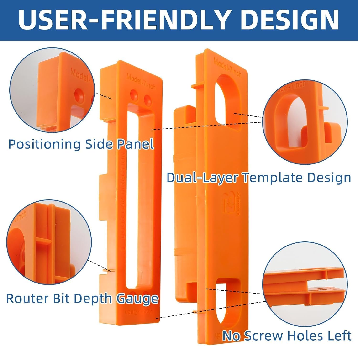 Hidden Hinge Template Invisible Hinge Router Guide Template for TamBee Hidden Door Hinges Installation Kit, Lightweight & Reusable Design（7 Inch）