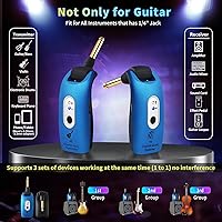 Vista 3 de Sistema de guitarra inalámbrico A9 de 2.4 GHz, batería de litio recargable incorporada, audio giratorio de 270°, transmisor inalámbrico receptor
